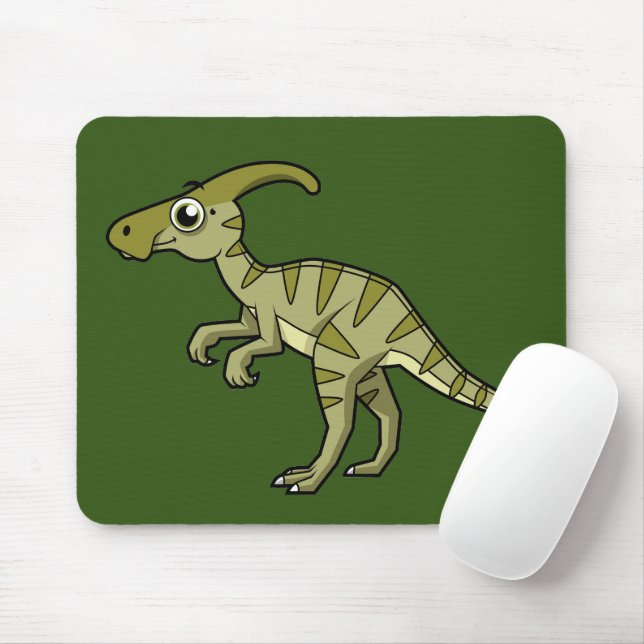 Niedliche Illustration eines Parasaurolophus Dinos Mousepad (Mit Mouse)