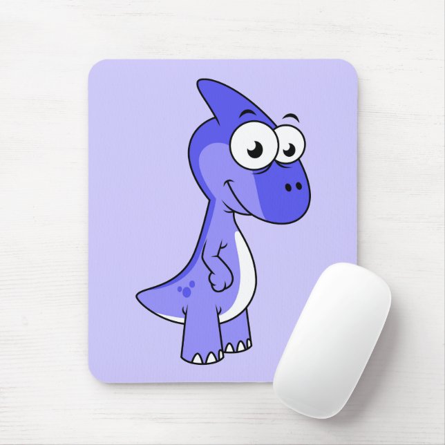 Niedliche Illustration eines Parasaurolophus Dinos Mousepad (Mit Mouse)