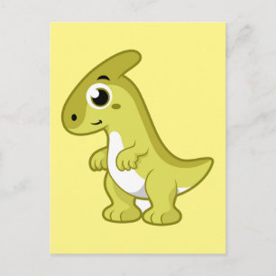 Niedliche Illustration eines Parasaurolophus Dinos Postkarte
