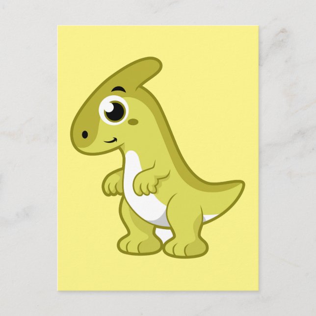 Niedliche Illustration eines Parasaurolophus Dinos Postkarte (Vorderseite)