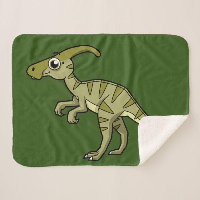 Niedliche Illustration eines Parasaurolophus Dinos Sherpadecke (Vorderseite (Horizontal))