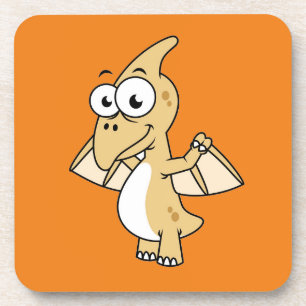 Niedliche Illustration eines Pterodaktyls. 2 Getränkeuntersetzer