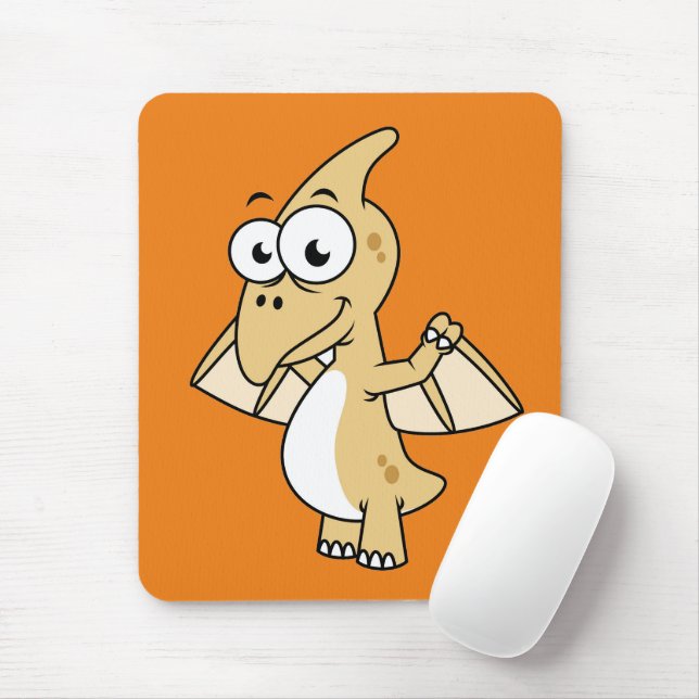 Niedliche Illustration eines Pterodaktyls. 2 Mousepad (Mit Mouse)