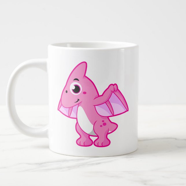 Niedliche Illustration eines Pterodaktyls. Jumbo-Tasse (Links)