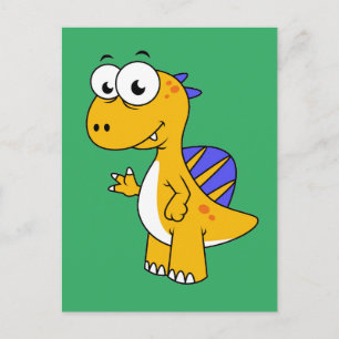 Niedliche Illustration eines Spinosauriers. 2 Postkarte