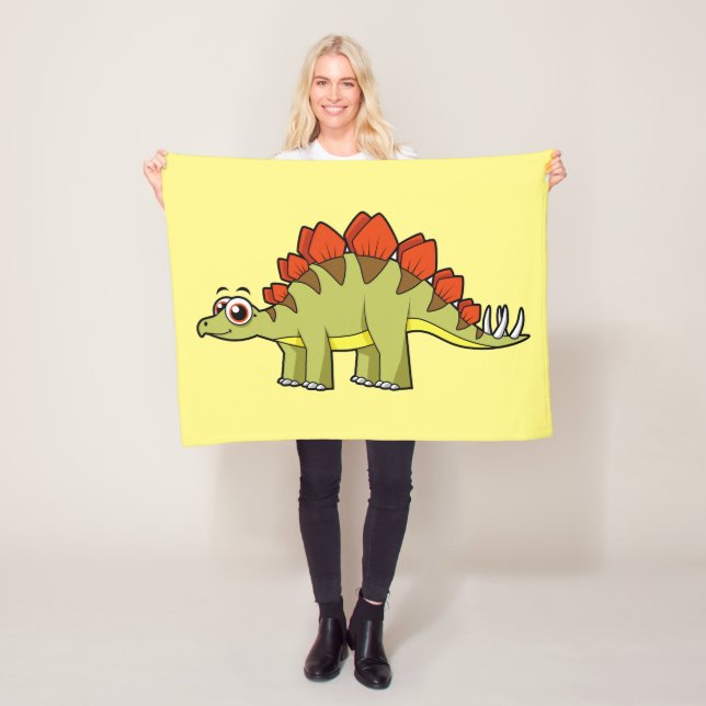 Niedliche Illustration eines Stegosaurus Dinosauri Fleecedecke (Beispiel)