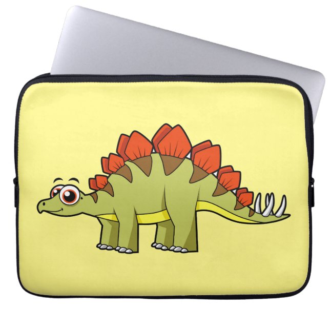 Niedliche Illustration eines Stegosaurus Dinosauri Laptopschutzhülle (Vorderseite)
