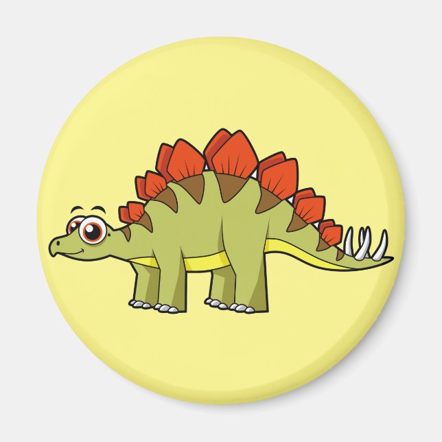 Niedliche Illustration eines Stegosaurus Dinosauri Magnet (Vorne)