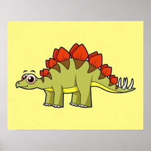 Niedliche Illustration eines Stegosaurus Dinosauri Poster