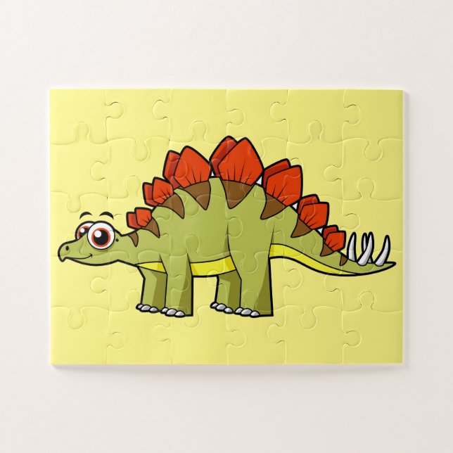 Niedliche Illustration eines Stegosaurus Dinosauri Puzzle (Horizontal)