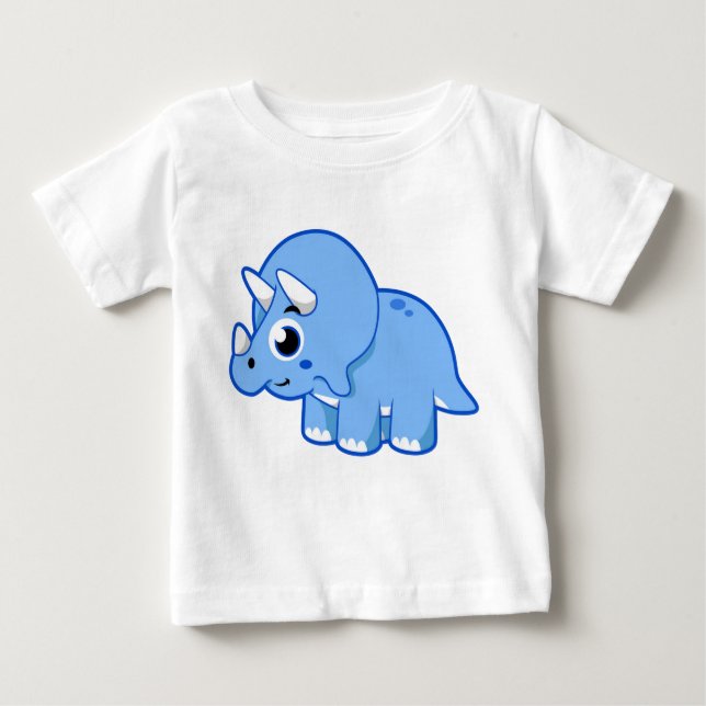 Niedliche Illustration eines Triceratops Dinosauri Baby T-shirt (Vorderseite)