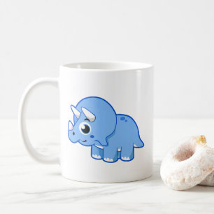 Niedliche Illustration eines Triceratops Dinosauri Kaffeetasse