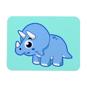 Niedliche Illustration eines Triceratops Dinosauri Magnet