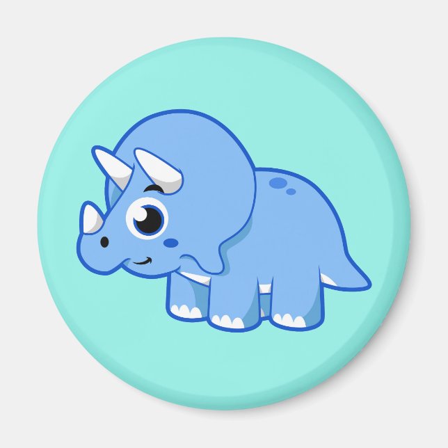 Niedliche Illustration eines Triceratops Dinosauri Magnet (Vorne)