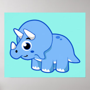 Niedliche Illustration eines Triceratops Dinosauri Poster