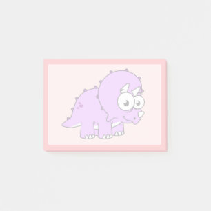 Niedliche Illustration eines Triceratops. Post-it Klebezettel