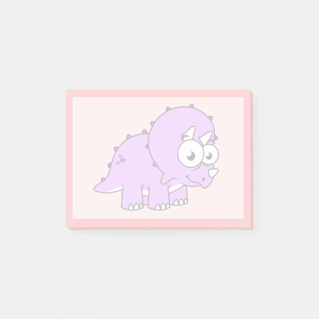 Niedliche Illustration eines Triceratops. Post-it Klebezettel (Vorderseite)