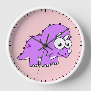 Niedliche Illustration eines Triceratops. Uhr