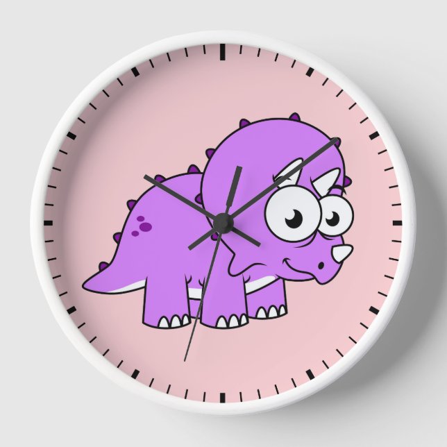 Niedliche Illustration eines Triceratops. Uhr (Vorderseite)