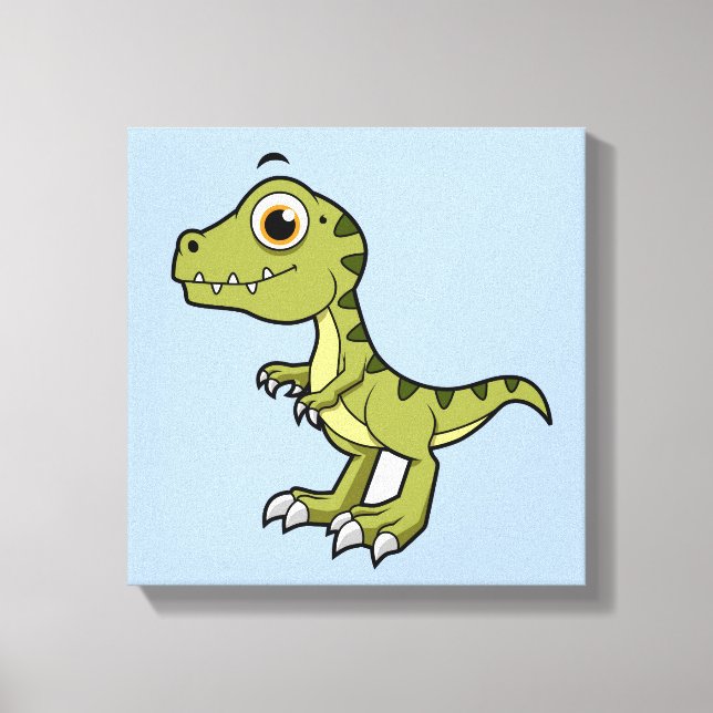 Niedliche Illustration eines Tyrannosaurus Rex. Leinwanddruck (Vorderseite)