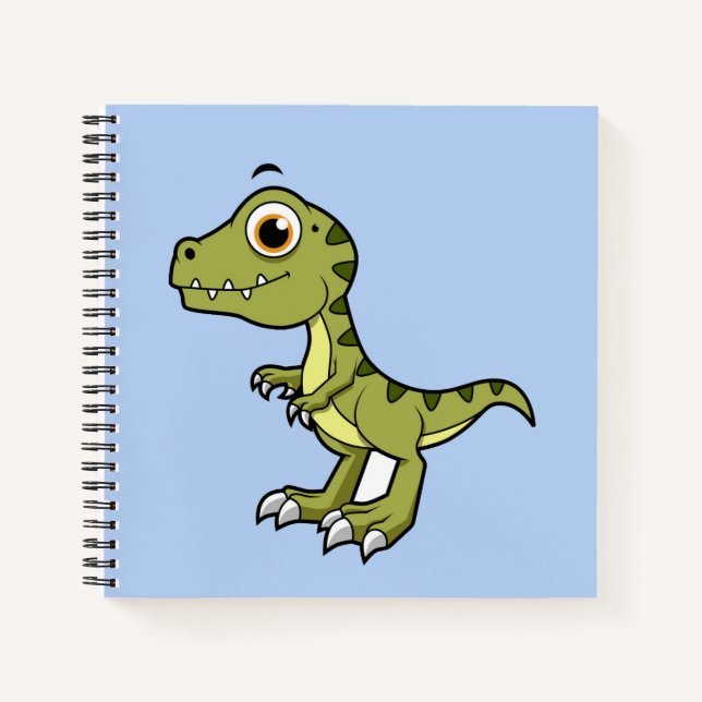 Niedliche Illustration eines Tyrannosaurus Rex. Notizbuch (Vorderseite)