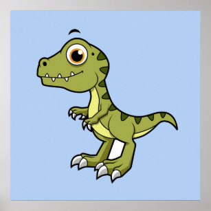 Niedliche Illustration eines Tyrannosaurus Rex. Poster