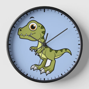 Niedliche Illustration eines Tyrannosaurus Rex. Uhr