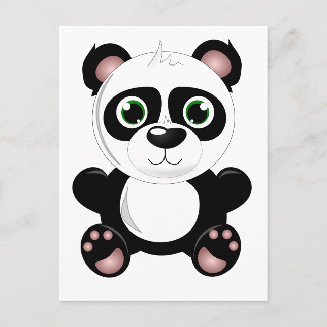 Niedliche Illustration von Baby Panda-Animation Ca Postkarte (Vorderseite)