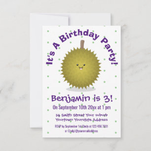 Niedliche Illustration von Happy-Duran-Cartoon Einladung