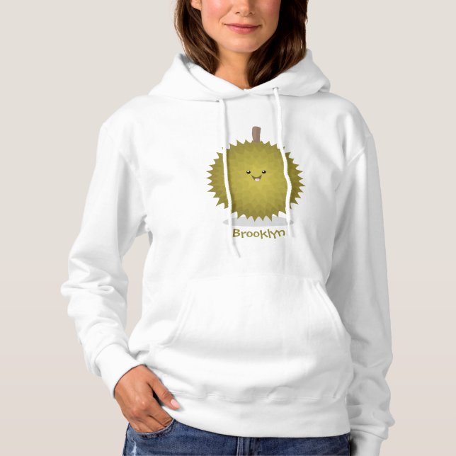 Niedliche Illustration von Happy-Duran-Cartoon Hoodie (Vorderseite)