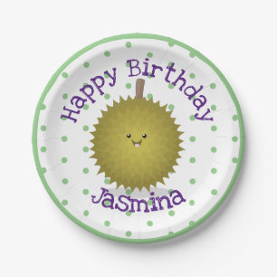 Niedliche Illustration von Happy-Duran-Cartoon Pappteller