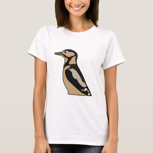 Niedliche Illustration von Woodpecker Bird T-Shirt (Vorderseite)