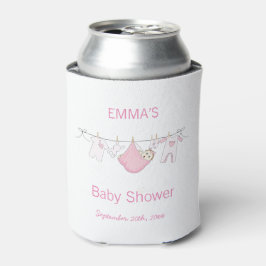 Niedliche Illustration Wäsche Baby Dusche Pink Gir Dosenkühler