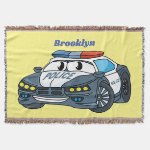 Niedliche Illustration zum Cartoon von Polizeiwage Decke