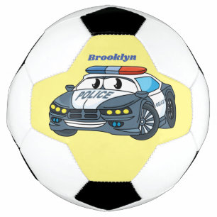 Niedliche Illustration zum Cartoon von Polizeiwage Fußball