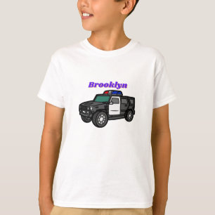Niedliche Illustration zum Cartoon von Polizeiwage T-Shirt