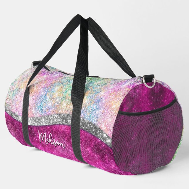 Niedliche Imitate aus rosa Glitzer Duffle Bag (Rechte Ecke)