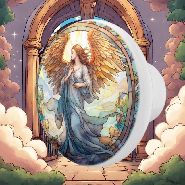 Niedliche Imitate Buntglas Angel Religious Keramikknauf (Von Creator hochgeladen)
