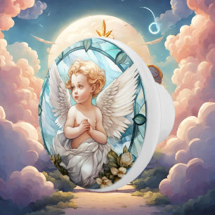Niedliche Imitate Buntglas Angel Religious Keramikknauf
