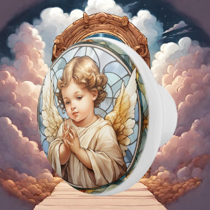 Niedliche Imitate Buntglas Angel Religious Keramikknauf