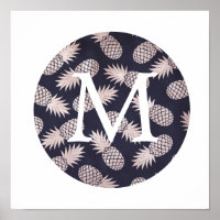 niedliche Imitate Folie Rose Ananas Monogramm