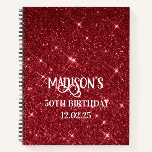 Niedliche Imitate Glitzer Red Black Ombre 50. Gebu Notizbuch