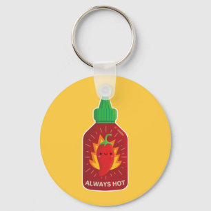 Niedliche immer heiße Chili Pepper Sauce Flasche Schlüsselanhänger