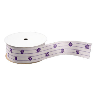 Niedliche Indigofloral & Blush und violette Streif Ripsband