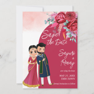 Niedliche indische Hochzeitsvorlage Save The Date
