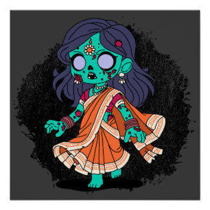 Niedliche indische Zombie Poster