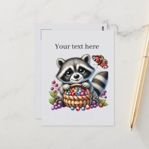Niedliche, individuell anpassbare Racon-Liebhaber Postkarte
