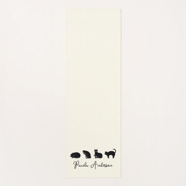 Niedliche, individuell einstellbare Schwarzkatzenk Yogamatte (Vorderseite)