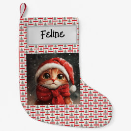 Niedliche Ingwer-Katze, Weihnachten, mit Namen, Kleiner Weihnachtsstrumpf