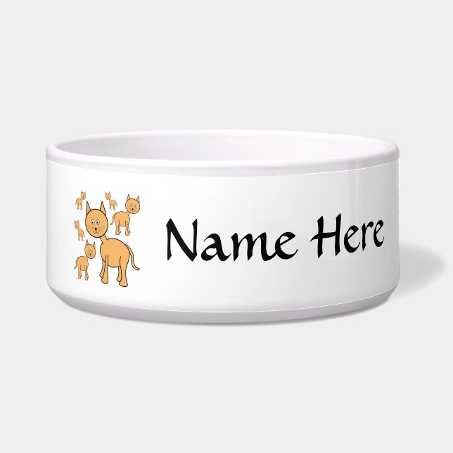 Niedliche Ingwer-Katzen.  Katzen-Karikatur Napf (Vorderseite)